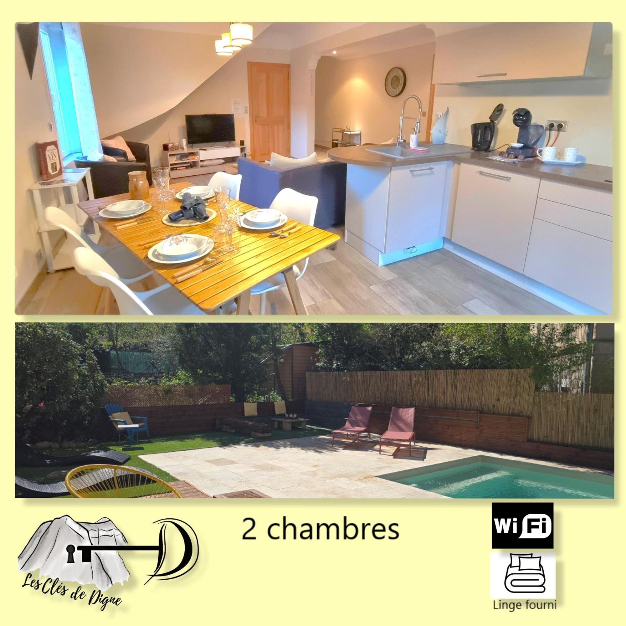Charmant T3 Avec Piscine Digne-les-Bains Ngoại thất bức ảnh